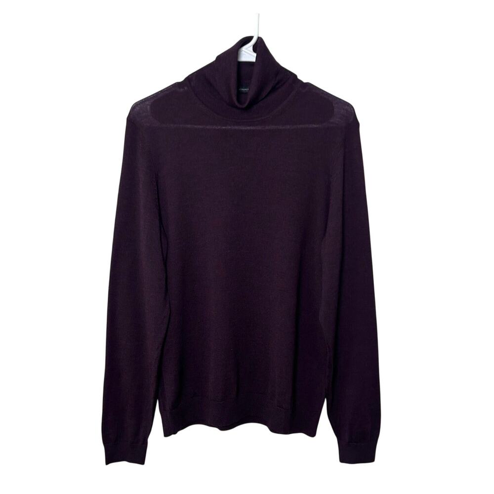 Hugo Boss men's Musso purple 100% wool lightweight long sleeve turtleneck M